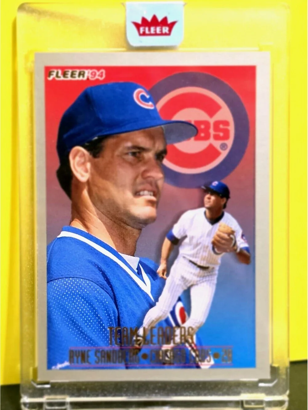 FLEER BASEBALL CARD TEAM LEADERS CHASE INSERT RYNE SANDBERG CHICAGO CUBS Sealed